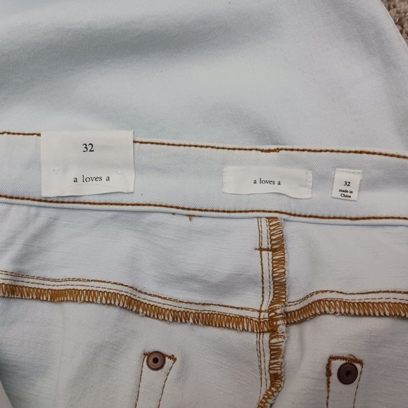 A LOVES A| NWT Sky Blue High Rise Straight Cropped Denim Size 32 - Picture 7 of 10